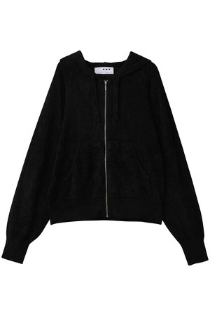 スリードッツ/three dotsのベロアセーター ジップアップフーディ(110100/110105)