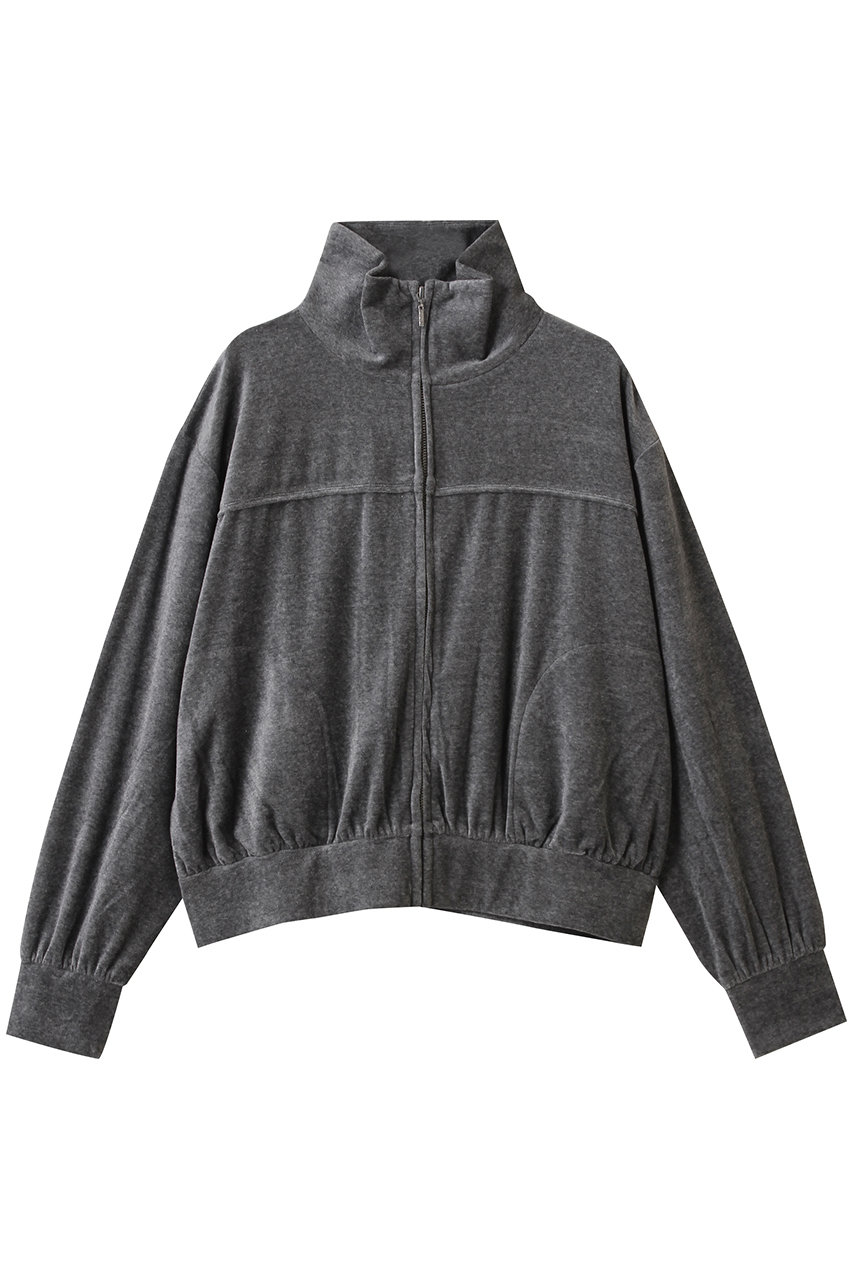 three dots コットンベロア ジップアップブルゾン (グレーメランジ, S) スリードッツ ELLE SHOP three dots コットンベロア ジップアップブルゾン (グレーメランジ, S) スリードッツ ELLE SHOP
