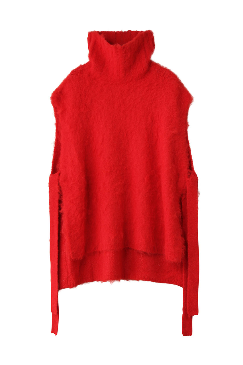 three dots キャンディークラウド ベスト (レッド, S) スリードッツ ELLE SHOP