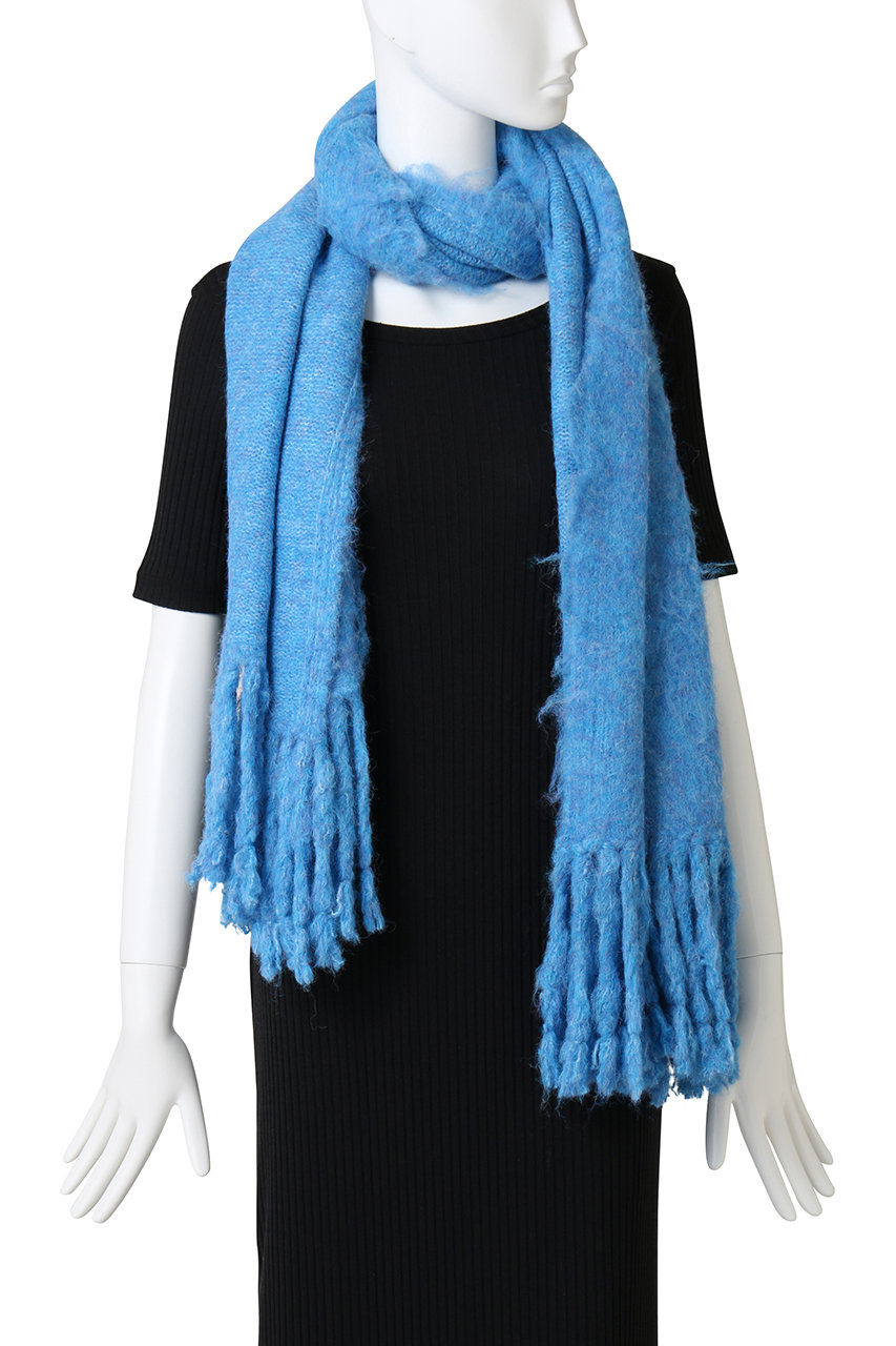 スリードッツ スリードッツ Airy poodle wrapマフラー 黒 Airy poodle wrap （マフラー・ショール・スヌード・ストール）｜three