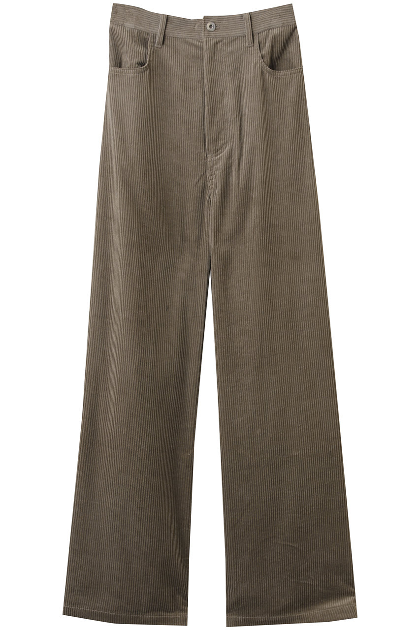 three dots バルキーコーデュロイ パンツ (フェードグレー, M) スリードッツ ELLE SHOP