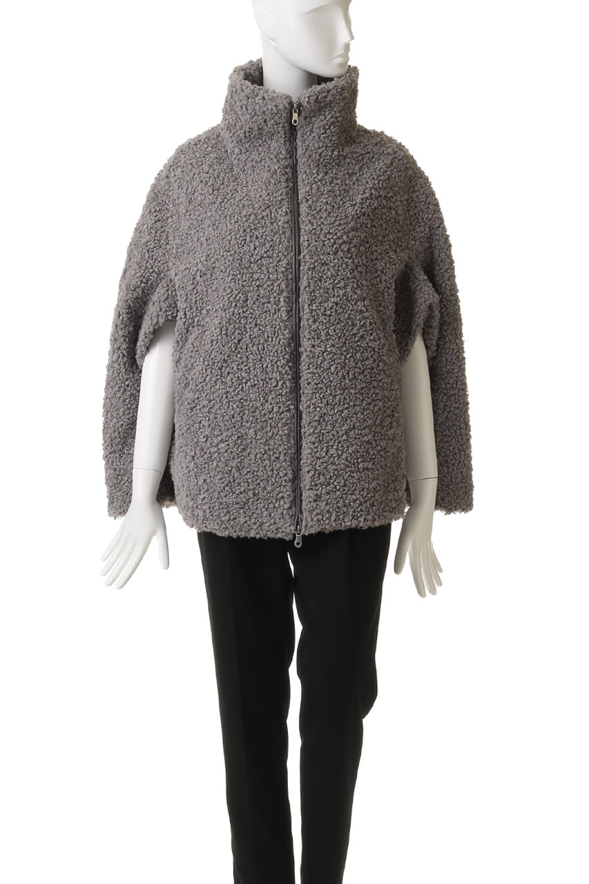 スリードッツ　プードルボア　グレージュ　1回のみ使用 three dots(スリードッツ)｜プードルボア ケープベスト/オフ