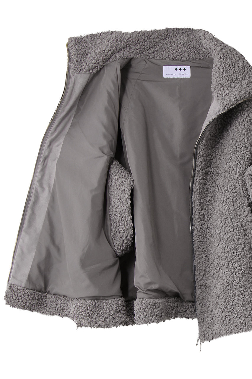 three dots(スリードッツ)｜プードルボア ケープベスト/オフ