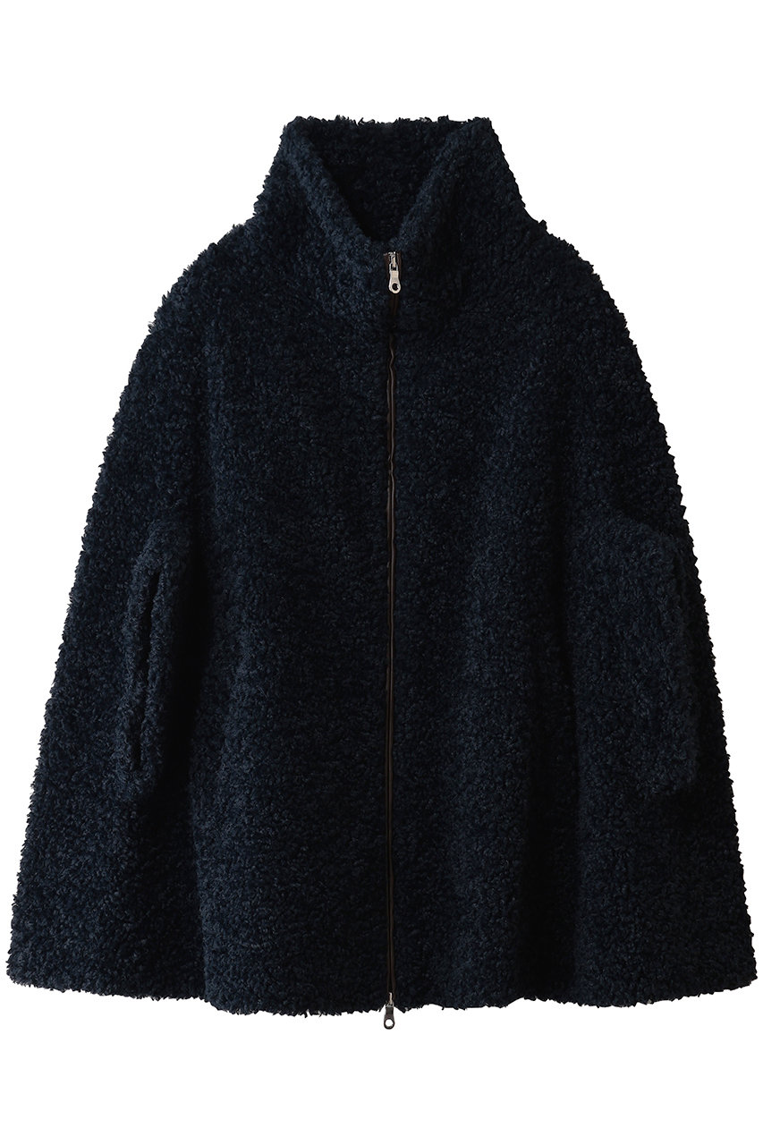 three dots プードルボア ケープベスト (ネイビー, S) スリードッツ ELLE SHOP