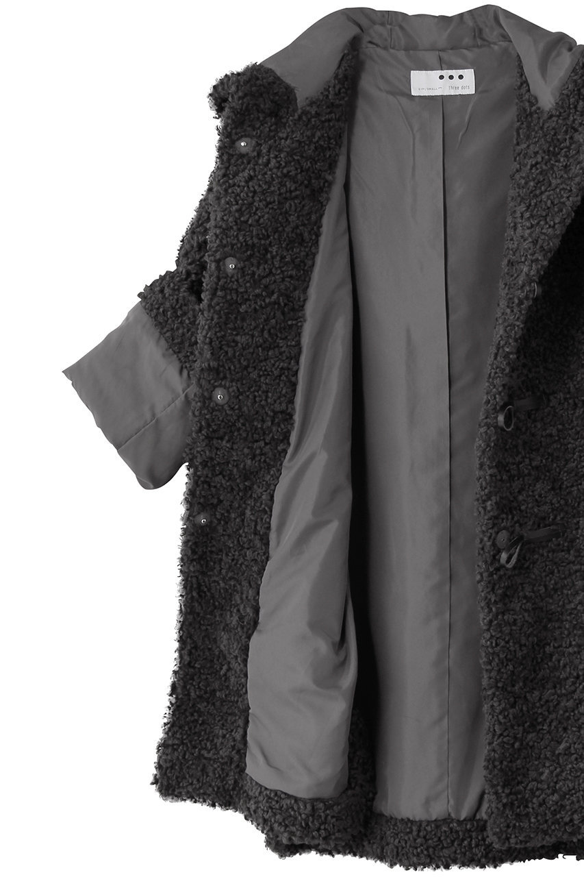 three dots(スリードッツ)｜プードルボア ダッフルコート/オフ