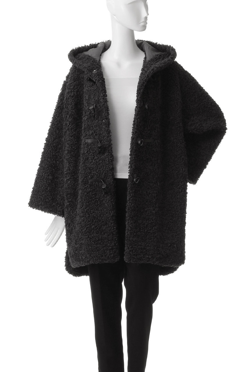 three dots(スリードッツ)｜プードルボア ダッフルコート/オフホワイト