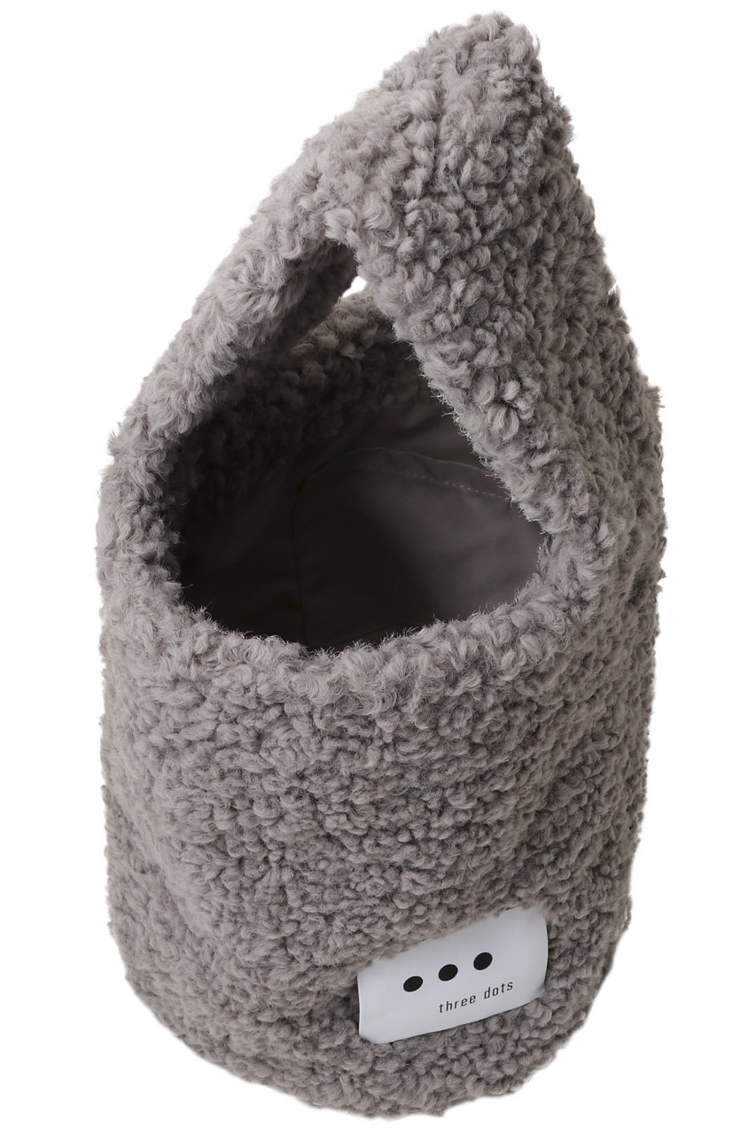 three dots(スリードッツ)｜プードルボア スモールバケットバック/オフ