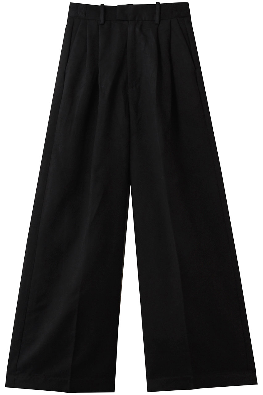 three dots フェイクスエード パンツ (ブラック, XS) スリードッツ ELLE SHOP