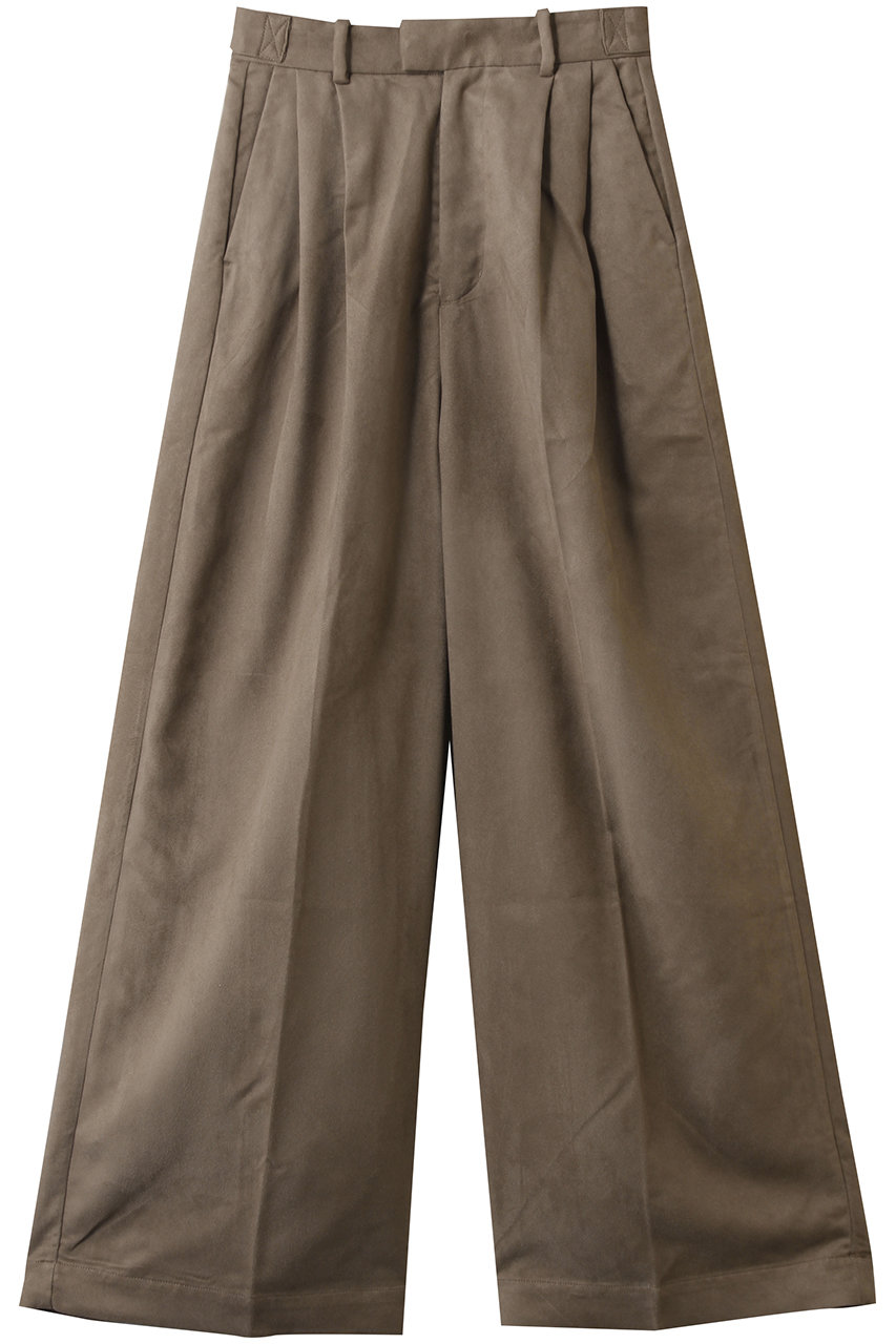 three dots フェイクスエード パンツ (フェードグレー, XS) スリードッツ ELLE SHOP