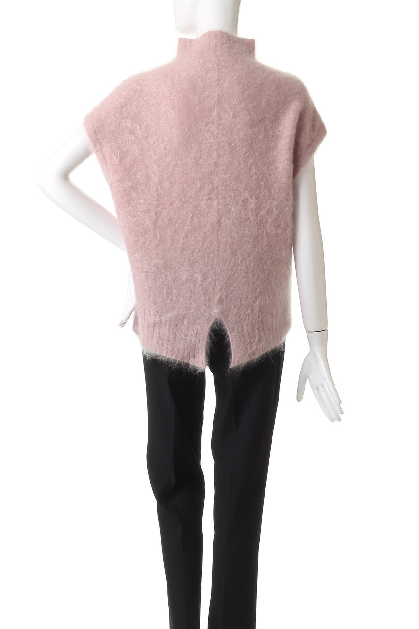 three dots(スリードッツ)｜ファーカシミヤ ベスト/グレー の通販