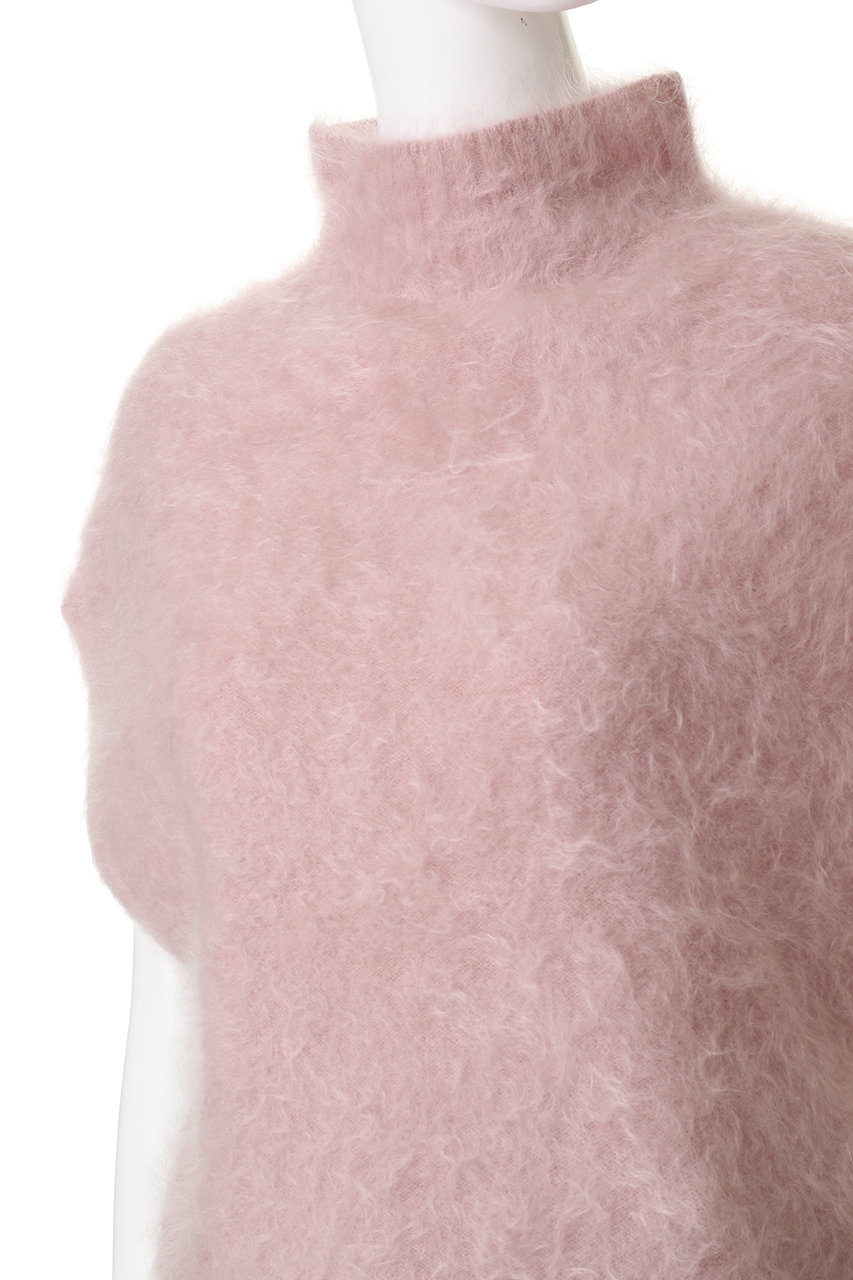 three dots スリードッツ ファーカシミヤベスト ニット グレー Fur cashmere vest｜スリードッツ オフィシャルオンラインショップ