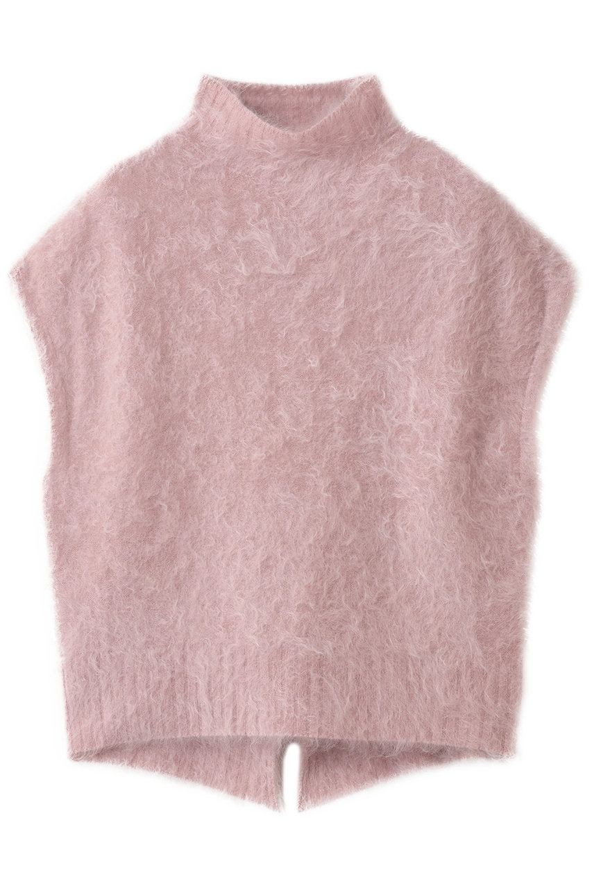 three dots ファーカシミヤ ベスト (ヌードピンク, S) スリードッツ ELLE SHOP