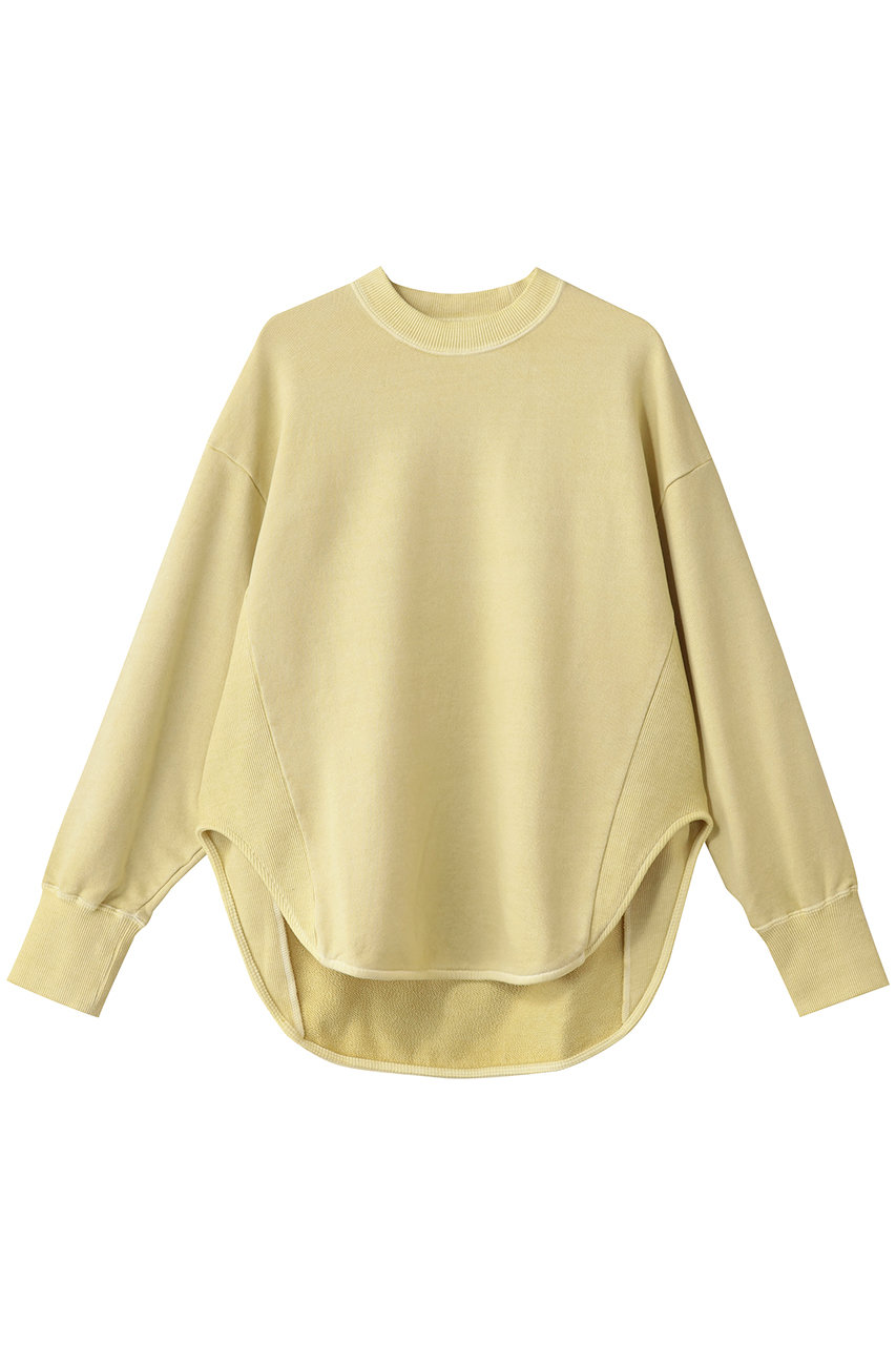 スリードッツ/three dotsのピグメントダイ スウェット(ヘイ イエロー/PV2001Y)