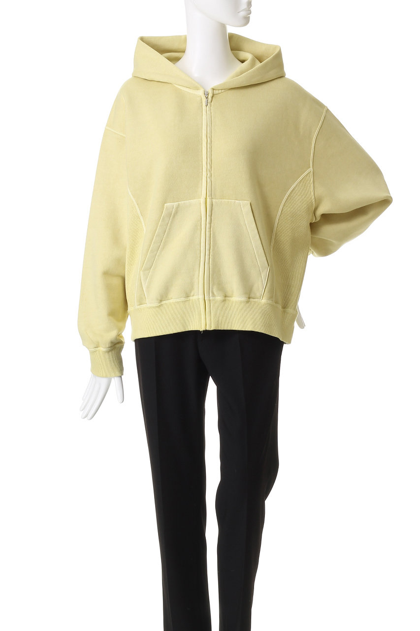 three dots(スリードッツ)｜ピグメントダイ ジップアップフーディ/オフ