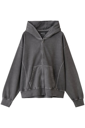 スリードッツ/three dotsのピグメントダイ ジップアップフーディ(110100/110105)