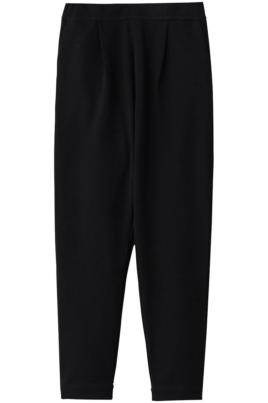 スリードッツ/three dotsのストレッチポンチ ツータックパンツ(ブラック/UU6001Y)