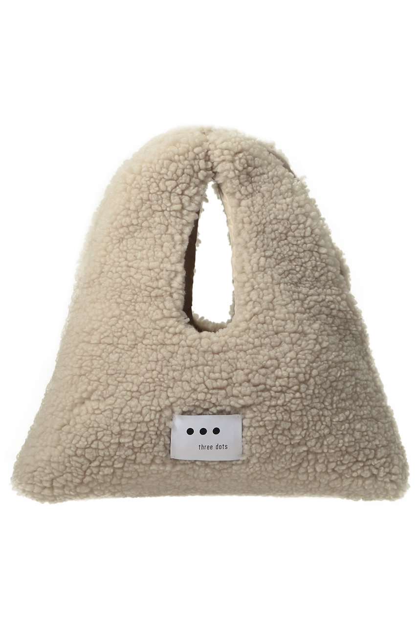 three dots エコペルボア トライアングルバッグ (ベージュ, F) スリードッツ ELLE SHOP