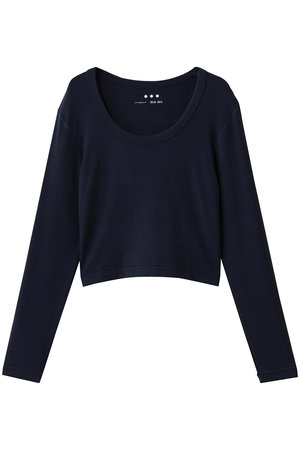 スリードッツ/three dotsのレーヨンニットリブジャージー クロップドジェシカ(110100/110103)