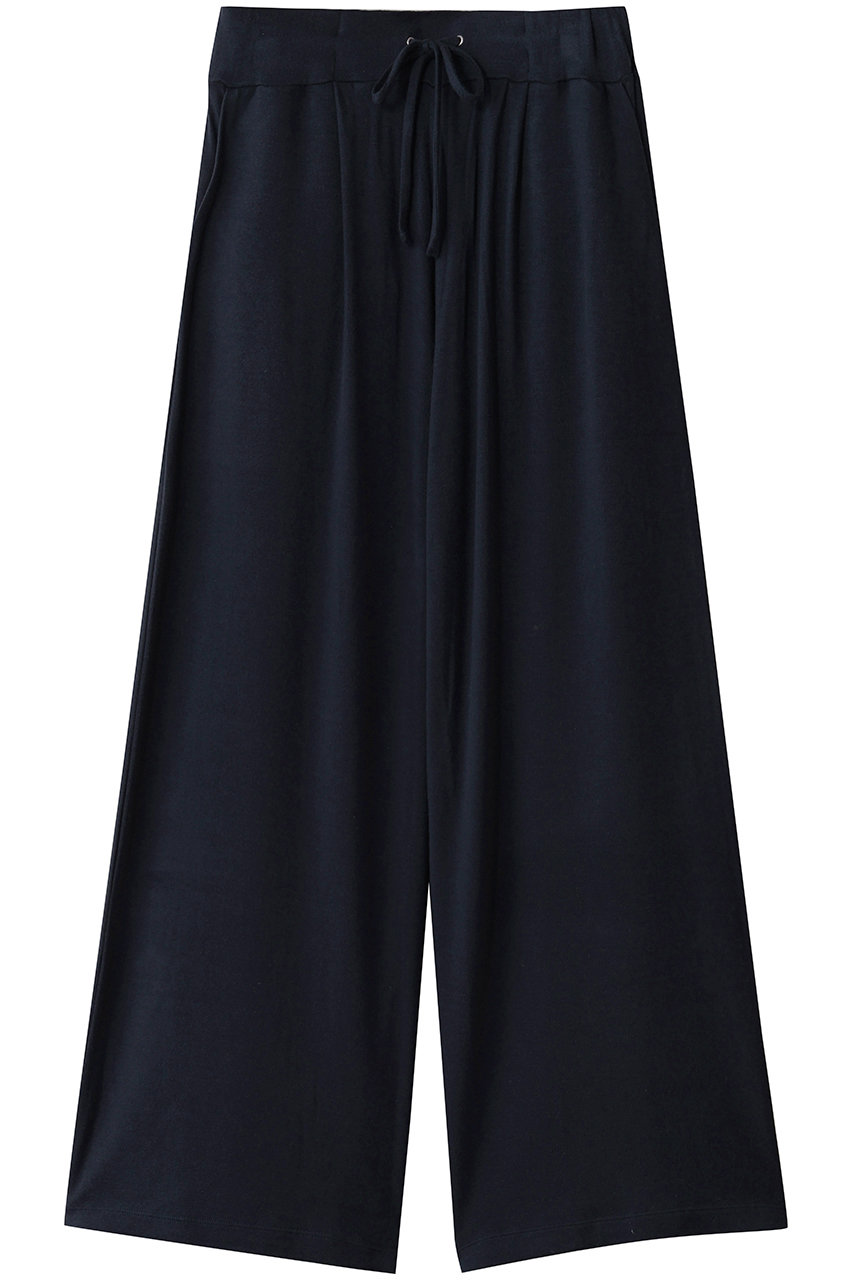 three dots ブラッシュドセーター ワイドパンツ (ネイビー, M) スリードッツ ELLE SHOP