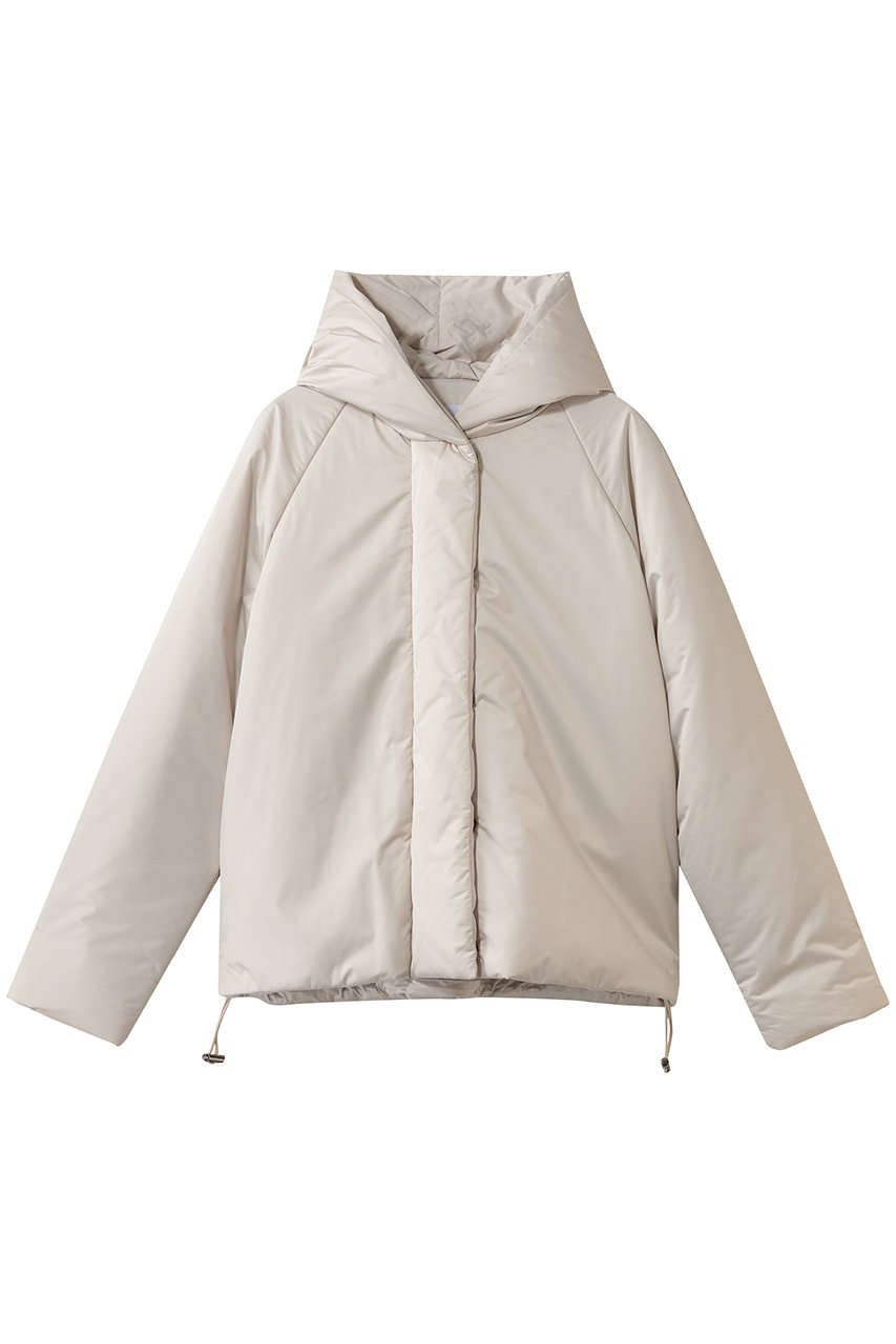 スリードッツ/three dotsのパファー フーディージャケット(アイボリー/PU7002Y)