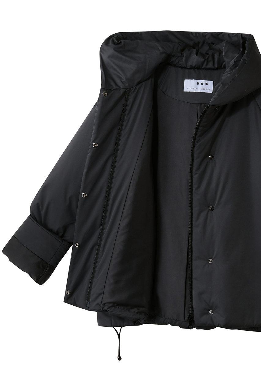 three dots(スリードッツ)｜パファー フーディージャケット/アイボリー