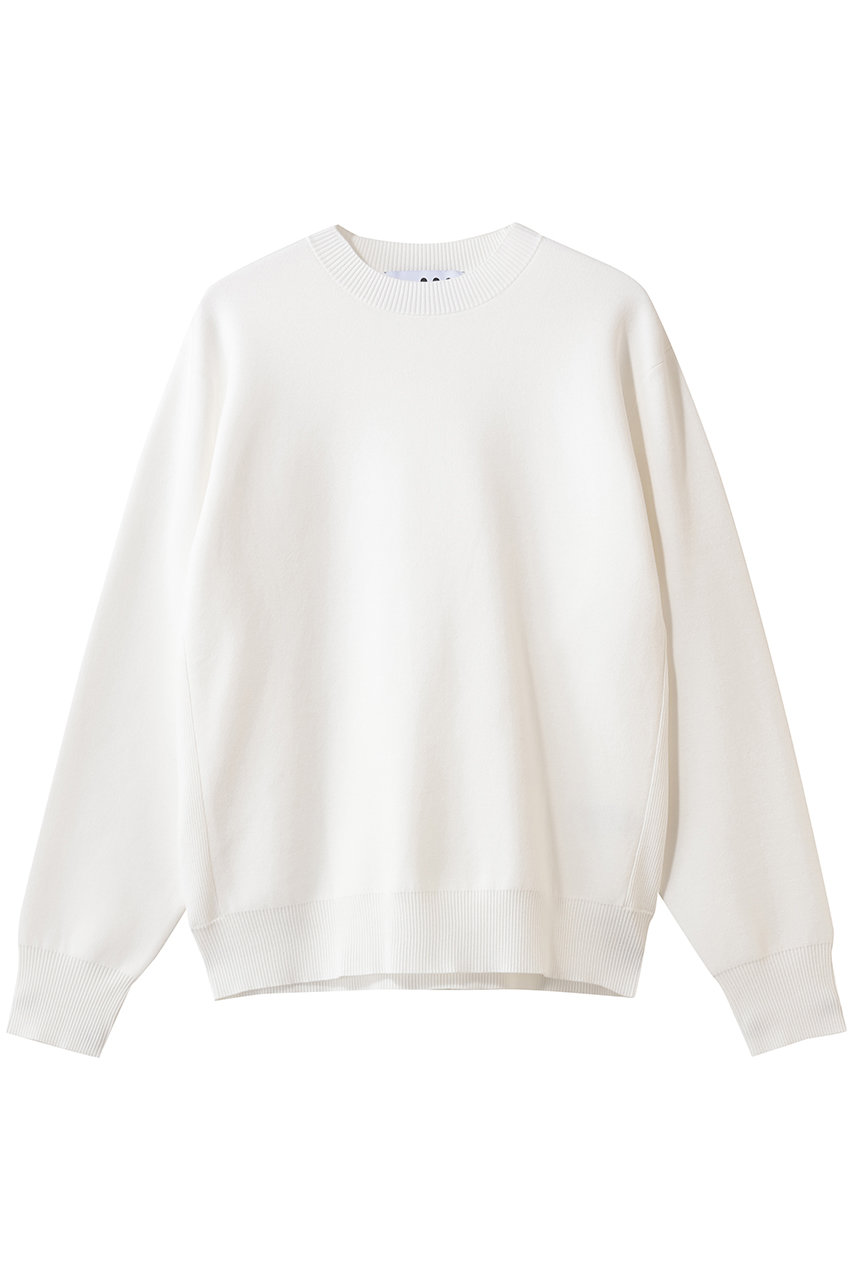 スリードッツ/three dotsのパワースムースニット クルーネック(ホワイト/SK202YU)