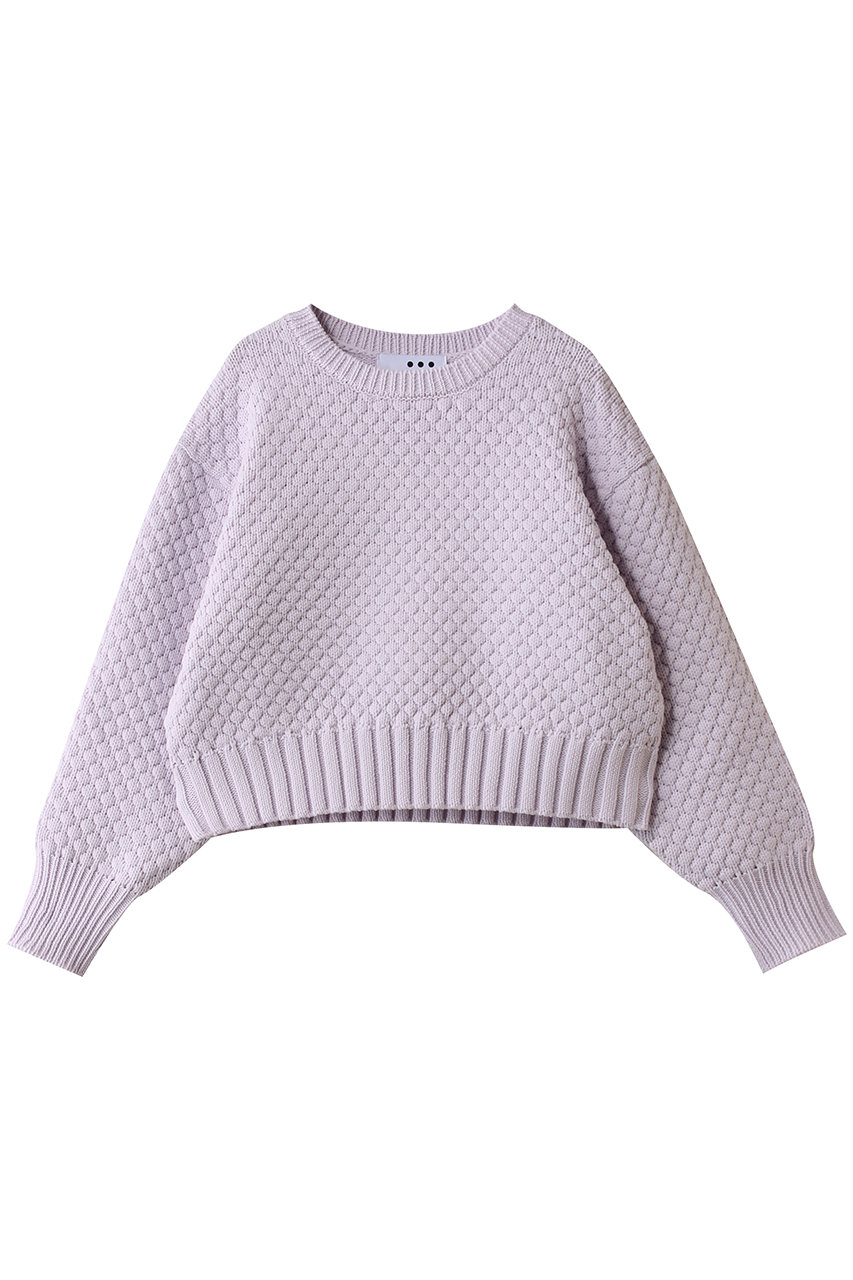 スリードッツ/three dotsのスポンジースムース ポップコーンプルオーバー(パープル/GM2002Y)