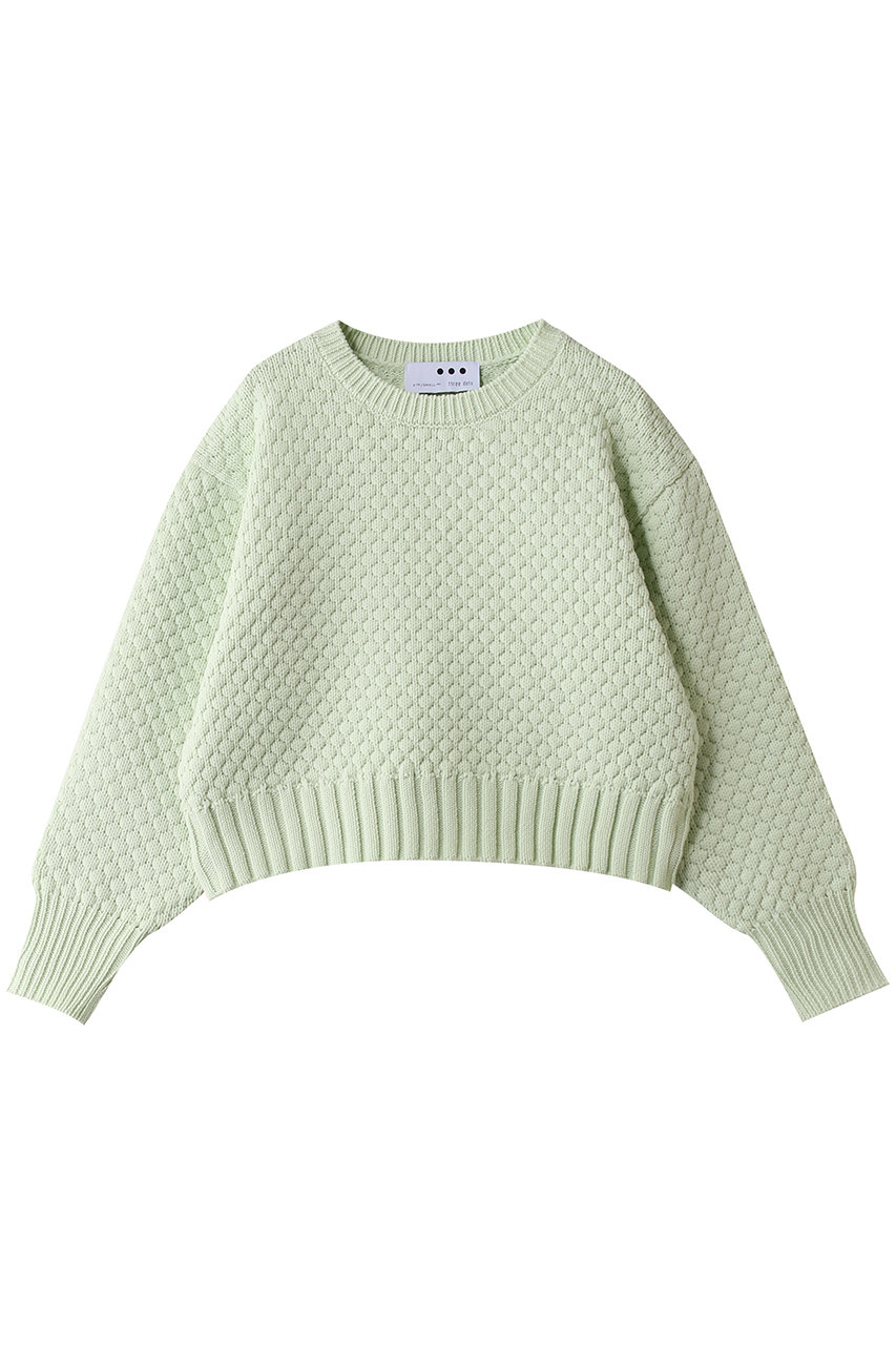 スリードッツ/three dotsのスポンジースムース ポップコーンプルオーバー(ミント/GM2002Y)