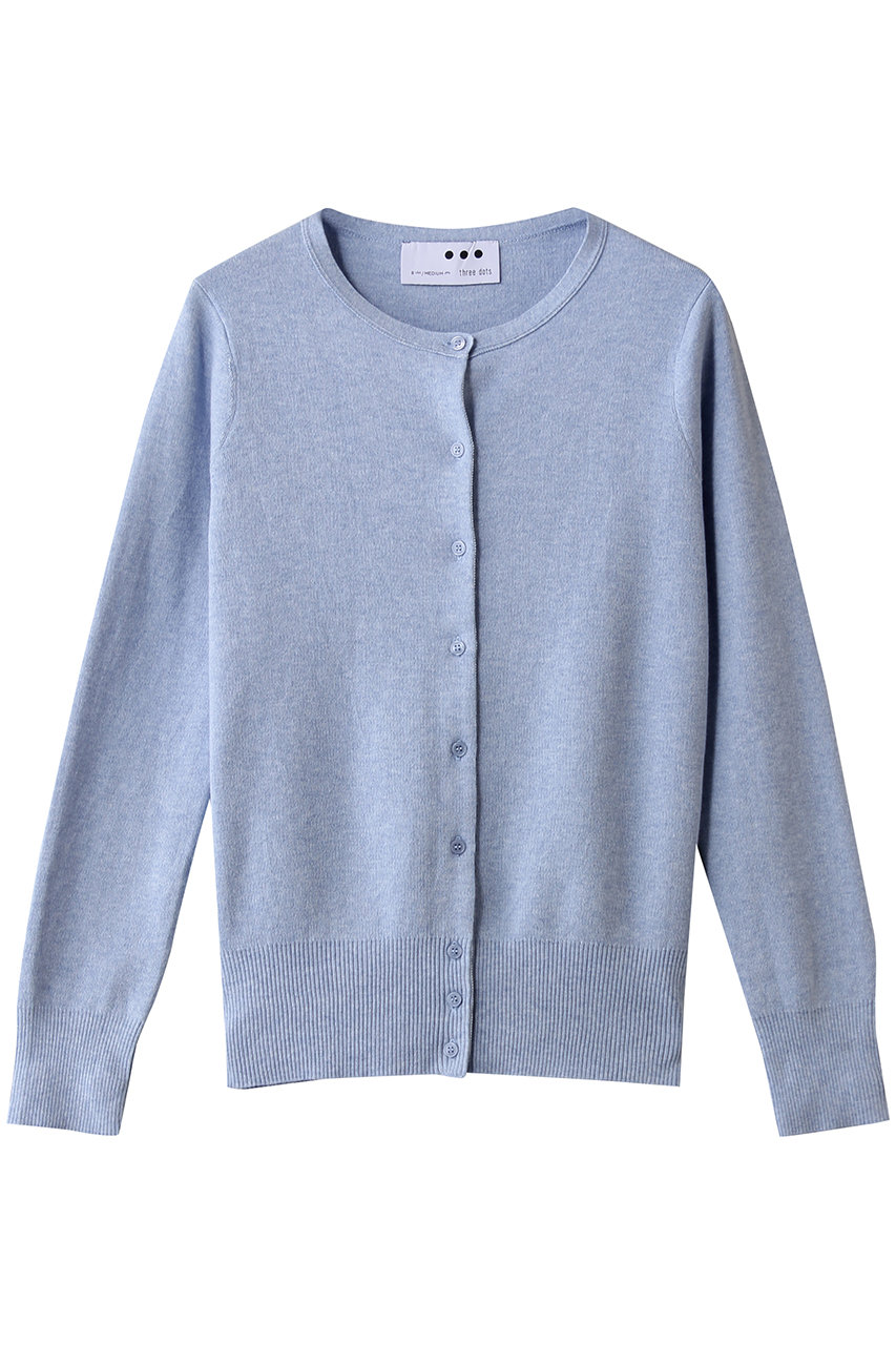 スリードッツ/three dotsのコットンメランジ カーディガン(シャンブレー/HF757Y)