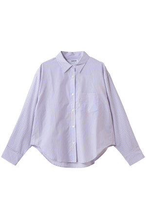 スリードッツ/three dotsのブロードストライプ ルーズシャツ(110400/110403)