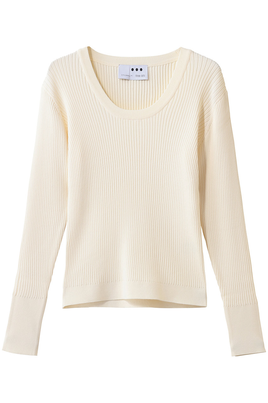 スリードッツ/three dotsのリュクスレーヨン リブジェシカ(オフホワイト/JK201Y)