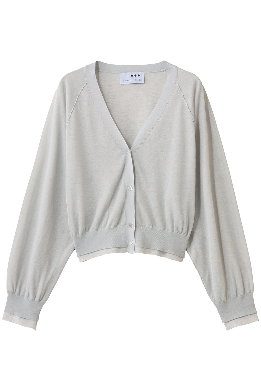 スリードッツ　ダブルカーディガン three dots（スリー ドッツ） カーディガン ダブルレイヤー