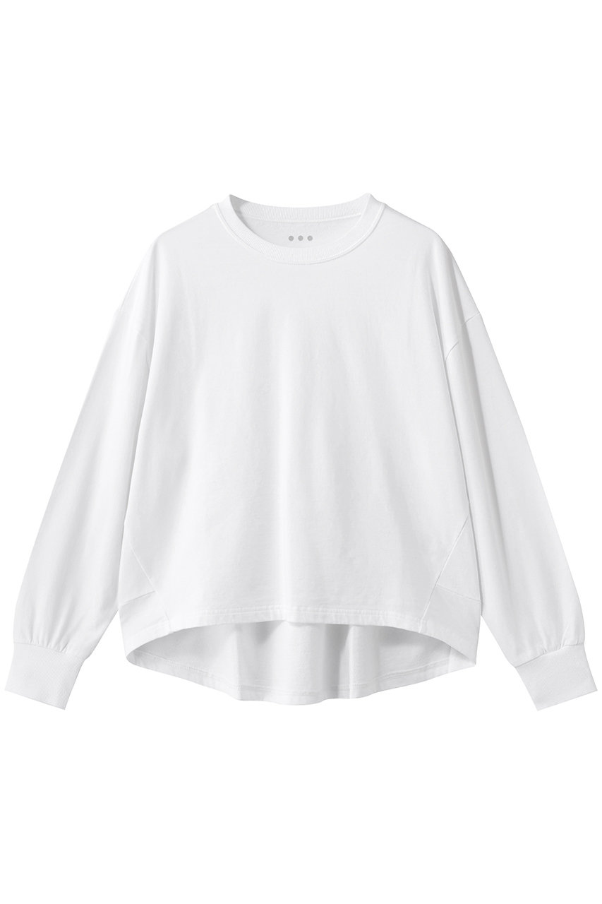 スリードッツ/three dotsのピグメントダイ ラグランスウェット(ホワイト/EY2001Y)