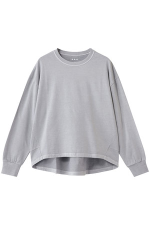 スリードッツ/three dotsのピグメントダイ ラグランスウェット(110100/110105)