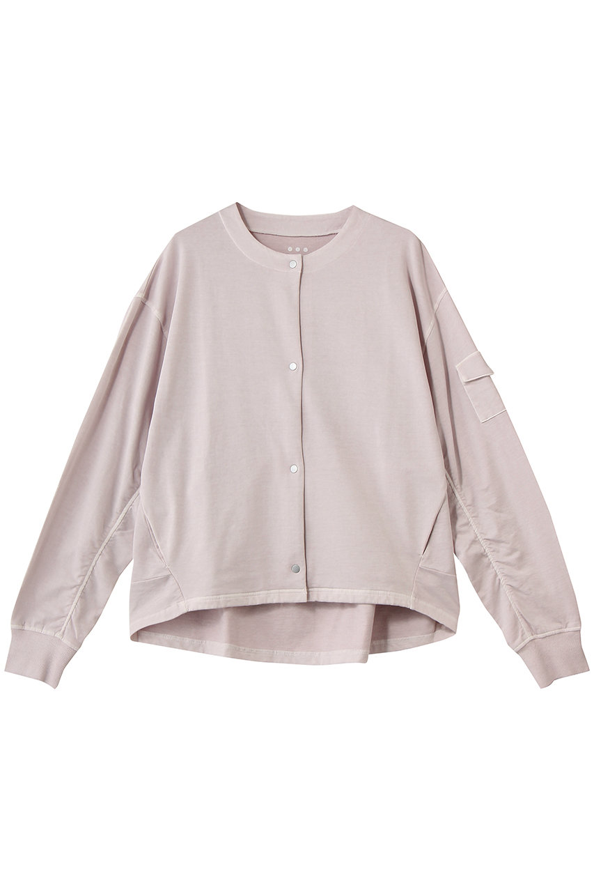 スリードッツ/three dotsのピグメントダイ ライトブルゾン(ティントピンク/EY7001Y)