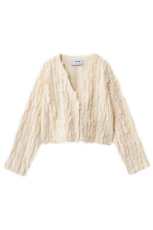 スリードッツ/three dotsのブライトコットン フリンジジャケット(110700/110703)