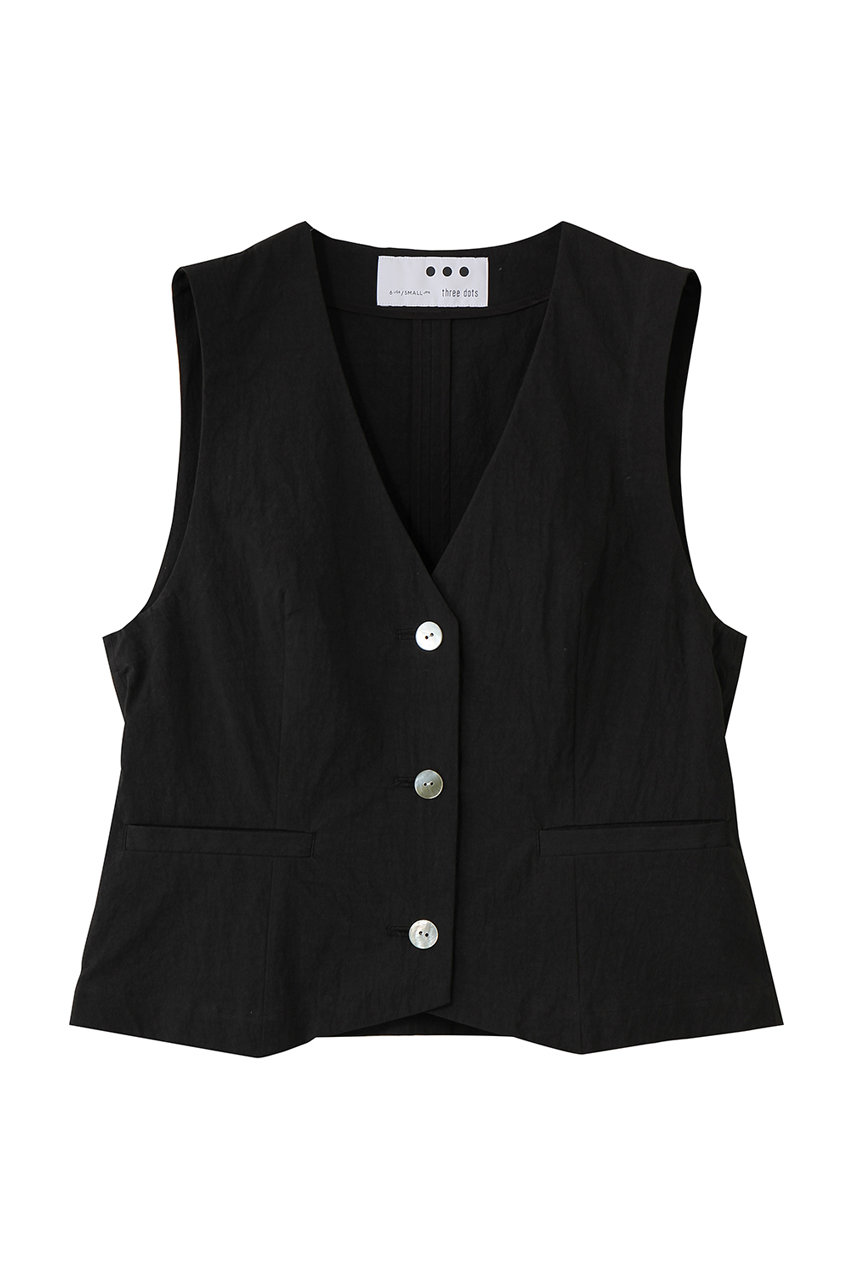 スリードッツ/three dotsのサン ドライドクロス トップス(ブラック/UD0002Y)