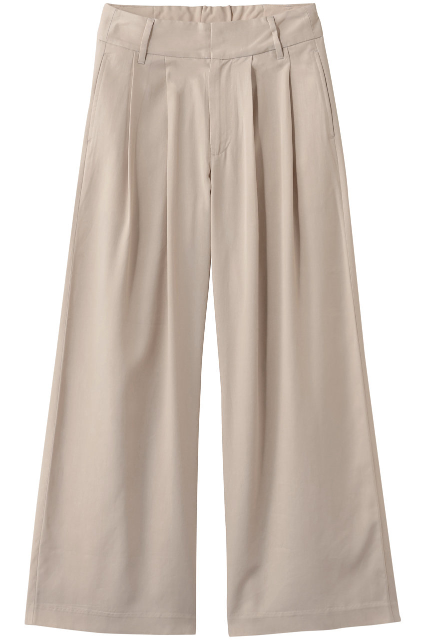 three dots フィブリオ ワイドパンツ (ベージュ, S) スリードッツ ELLE SHOP