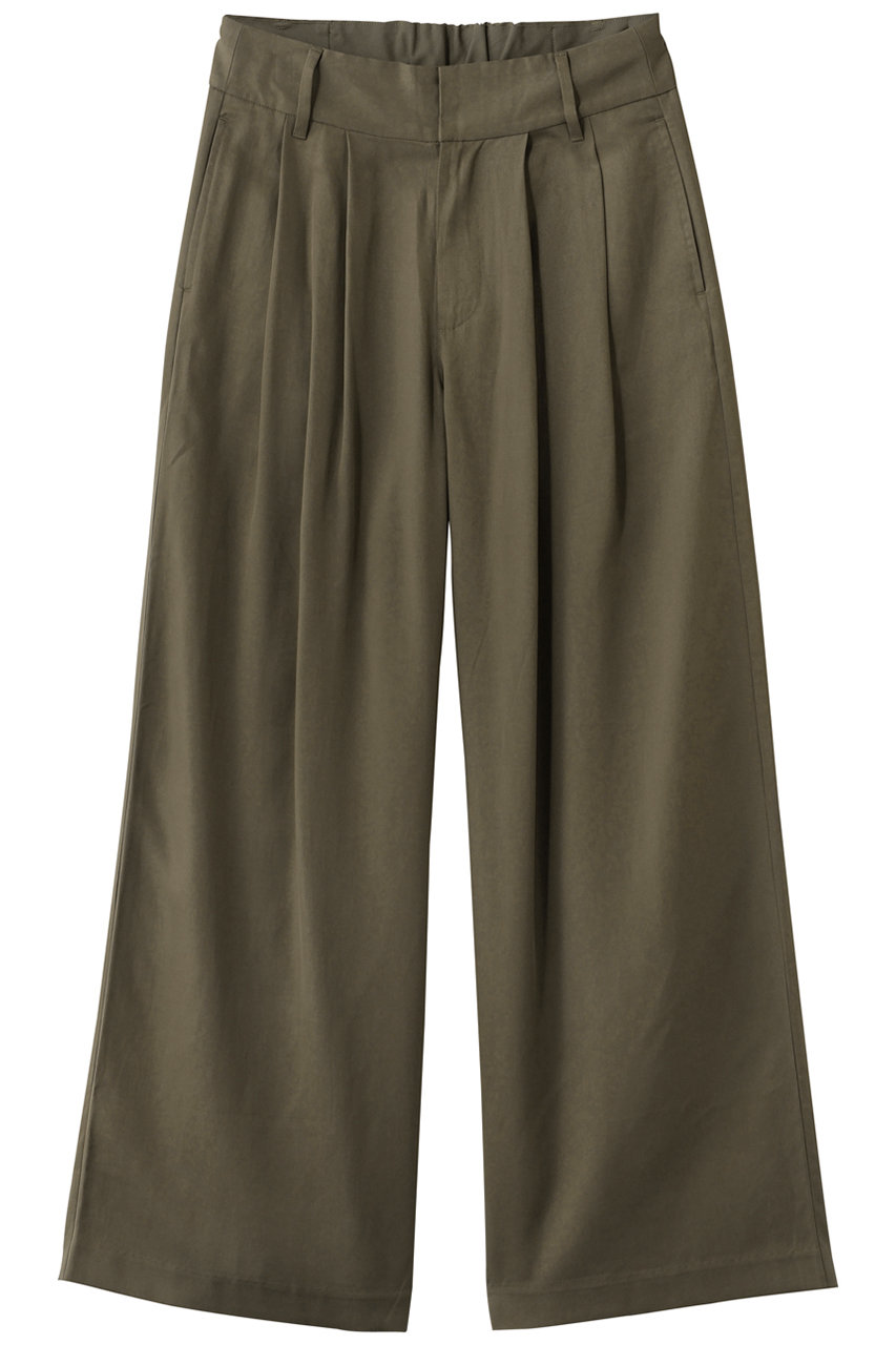 three dots フィブリオ ワイドパンツ (クレイカーキ, XS) スリードッツ ELLE SHOP