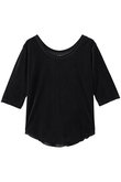 シアーベロア ダブルオープンネックTシャツ
