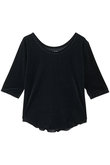 シアーベロア ダブルオープンネックTシャツ