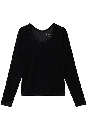 スリードッツ/three dotsのシアーベロア 長袖Tシャツ(110100/110103)