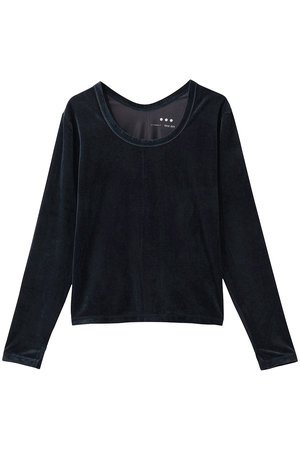 スリードッツ/three dotsのシアーベロア 長袖Tシャツ(110100/110103)