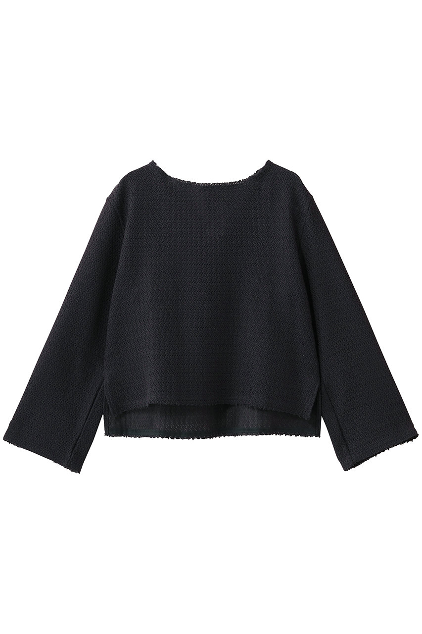 スリードッツ/three dotsのラッセル バックリボントップス(インク/RF2001Y)