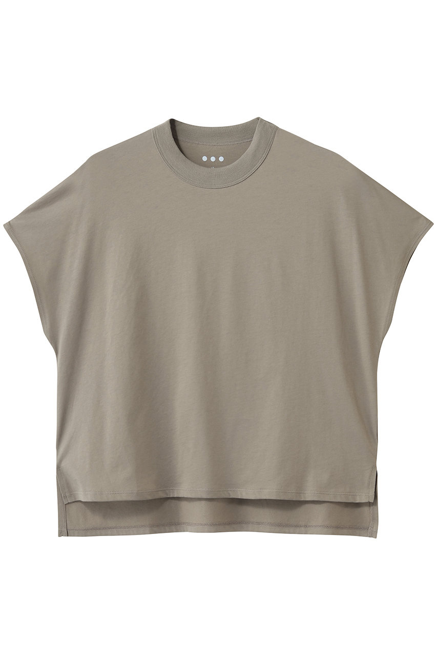 スリードッツ/three dotsのミルキージャージー フレンチスリーブTシャツ(コブルストーン/MJ1003Y)