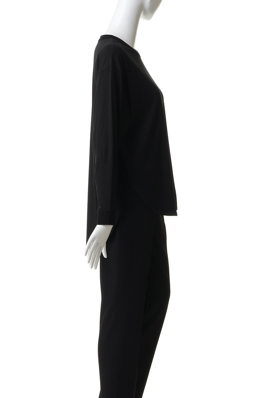 three dots(スリードッツ)｜ミルキージャージー 長袖Tシャツ/ブラック