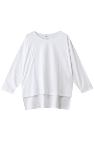 スリードッツ/three dotsのパウダリーコットン 7分袖(110100/110103)