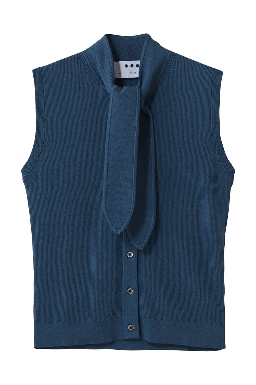 スリードッツ/three dotsのサンディーコットン タイトップス(ブルー/NK0001Y)