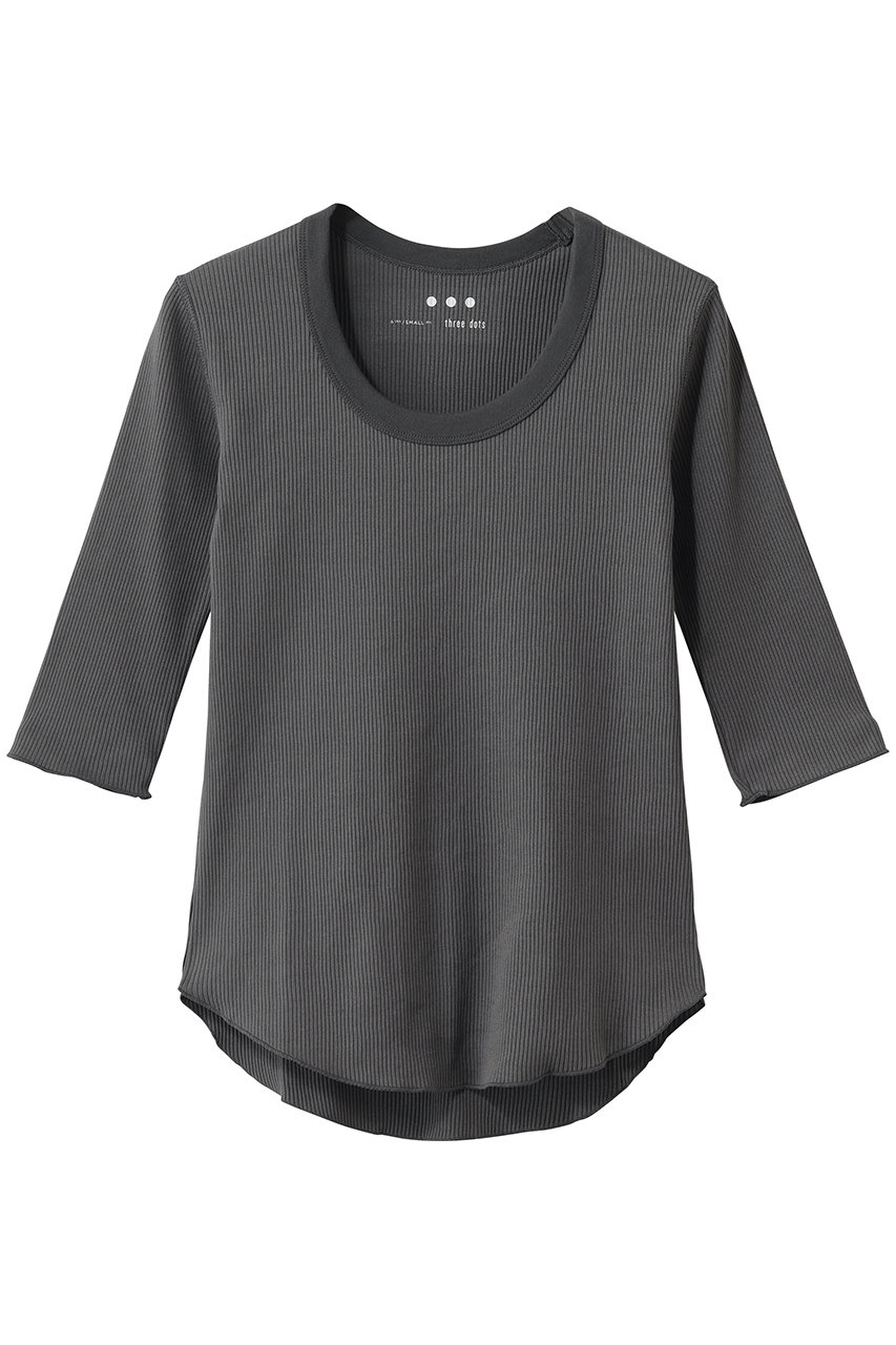 スリードッツ/three dotsのシャイニー リブジェシカ(チャコール/IC1001Y)