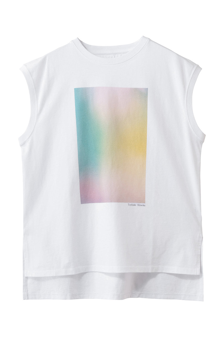 スリードッツ/three dotsのグラフィックT タンクトップ(MARBLE PINK/TK0001Y)